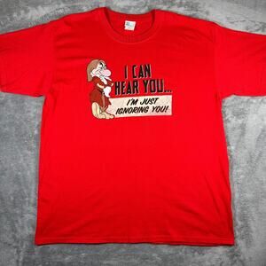 VINTAGE 2000s Disney Grumpy Shirt Men's XL Red Y2K Graphic Cartoon